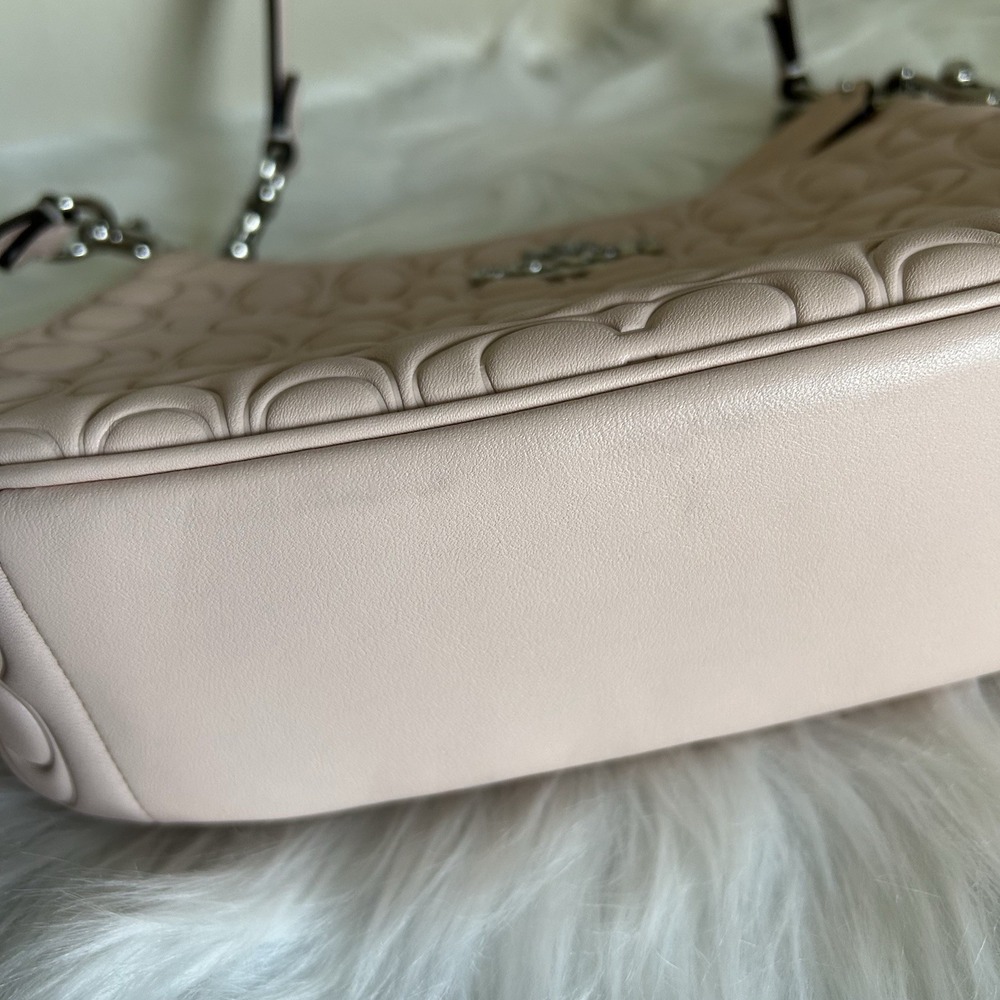 Coach Teri Pink Debossed Signature Leather Shoulder Bag EUC - Picture 5 of 10